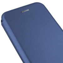 Луксозен кожен калъф тефтер ултра тънък Wallet FLEXI и стойка за Samsung Galaxy S21 FE G990B син 